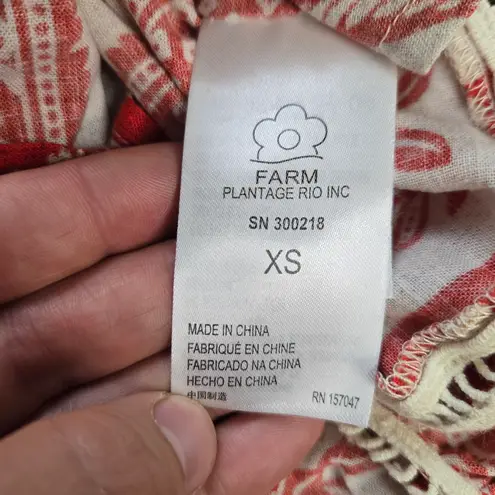 Farm Rio Mixed Pineapple Garden Mini Dress Red Blue Patchwork Floral Size XS