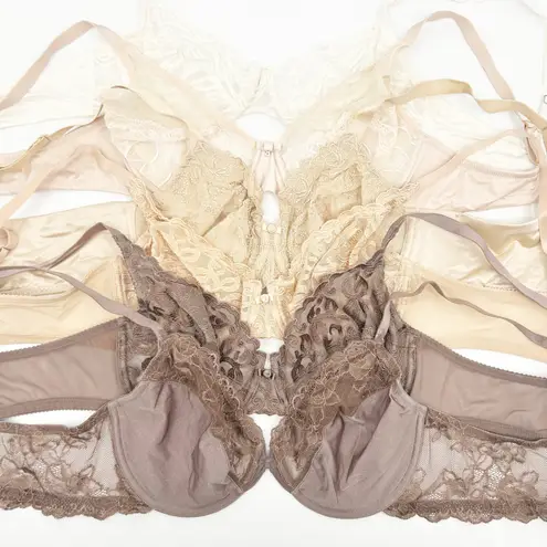 Wacoal Womens Bundle Lot (6) Delicate Neutral Lace Underwire Bras Size 38C