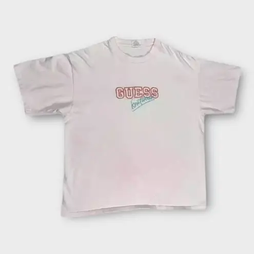 Guess Vintage Pastel Pink  Single Stitch T-shirt One Size