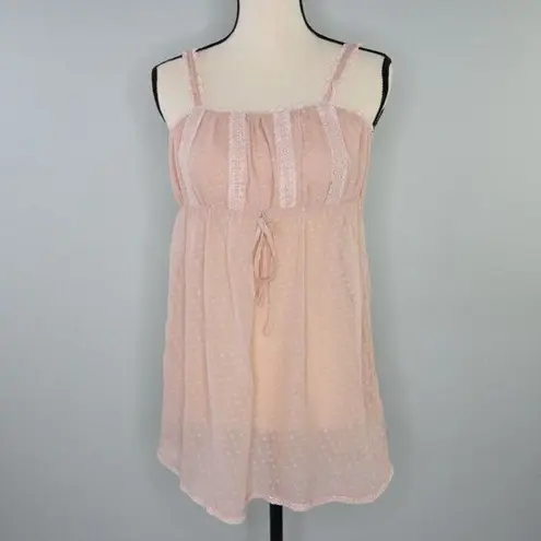 Vintage sexy silk camisoles lingerie, Swiss dots, dusty pink Pink Size XS