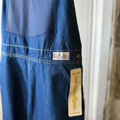 1970s Oshkosh Deadstock Vintage Denim Pinafore Jumper Dress Blue Size M
