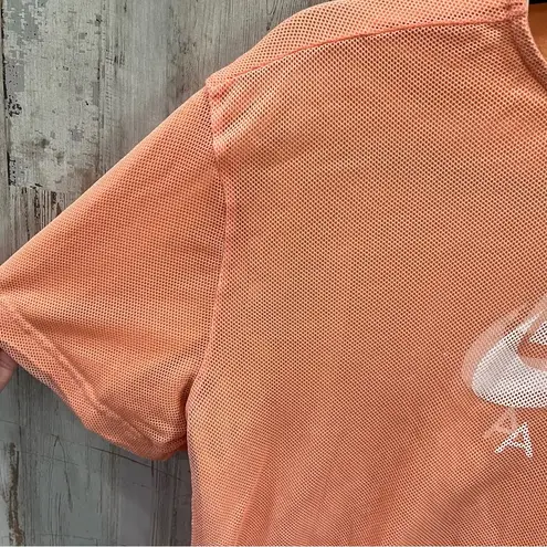 Nike  NSW Air Short Sleeve Mesh Cropped Top Crimson Bliss Orange