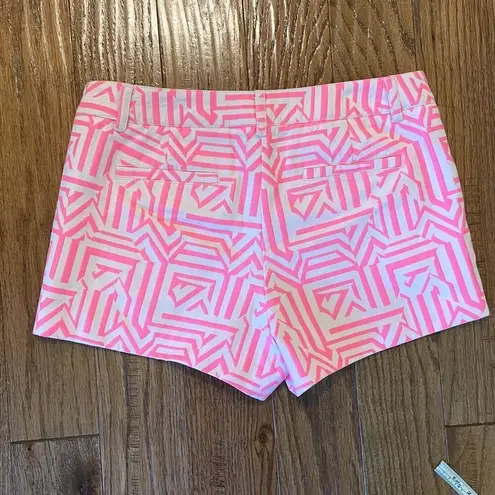 J.Crew  pink neon geometric chino short size 6