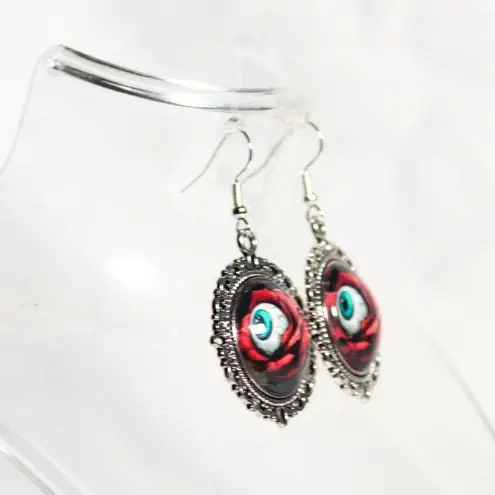Handmade Gothic Victorian "Beauty is in the Eye of the Beholder" Rose Eyeball Earrings