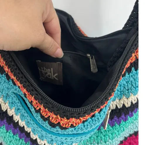 The Sak Y2K Stripe Crochet Hobo Purse Multicolor Shoulder Boho Coastal Cowgirl