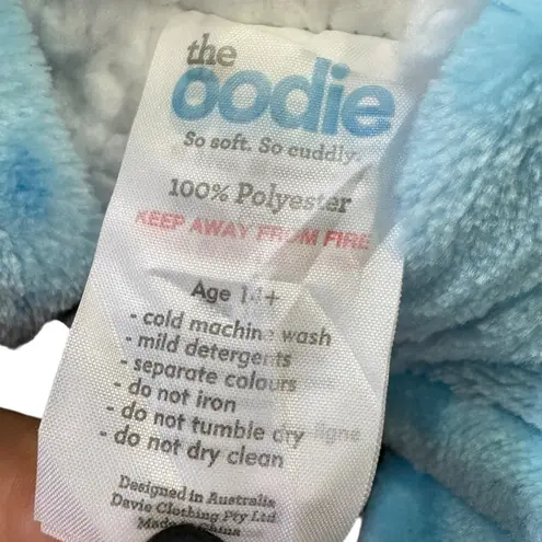 Oodie Original Cozy Blue Penguin Hoodie Blanket size /age 14 and up