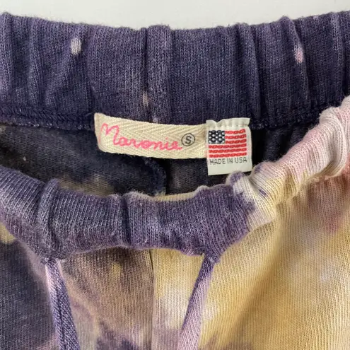 Maronie New Tie Dye Sweatpants Drawstring Waist Eggplant Multi