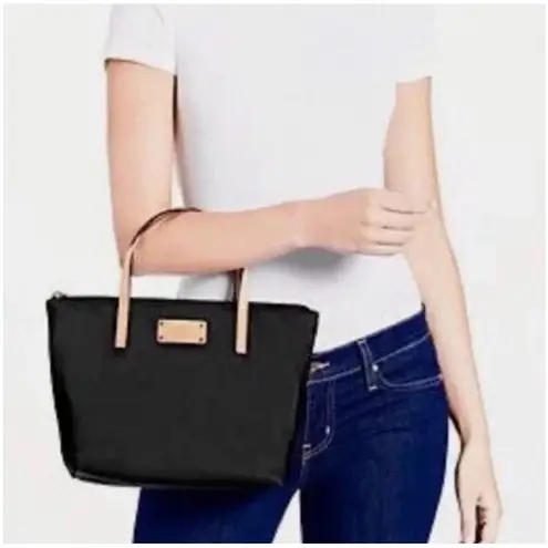 Kate Spade Kennedy Park Sophie Small Black Nylon Tote Raspberry Interior