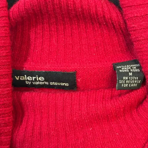 Valerie Stevens VTG Luxurious Soft Red Cashmere Turtleneck Sweater Size Medium