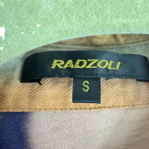 Radzoli Artsy Floral Button Up Collared 3/4 Roll Tab Sleeve Tunic Dress Size S