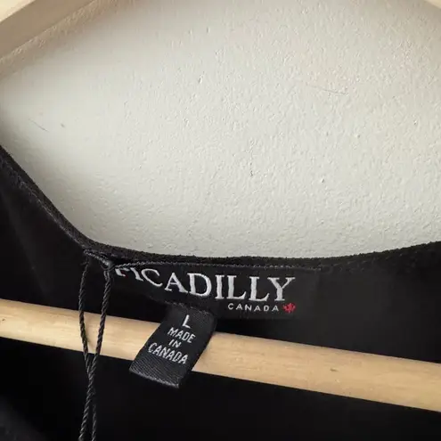 NEW!! Picadilly Canada Black Sparkle Rhinestone Tank Top Size L
