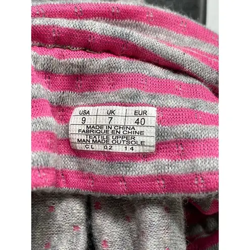 Sanuk  Yoga Sling Back Sandals Womens Sz 9 Slip On Comfy Pink Polka Dot Stripes