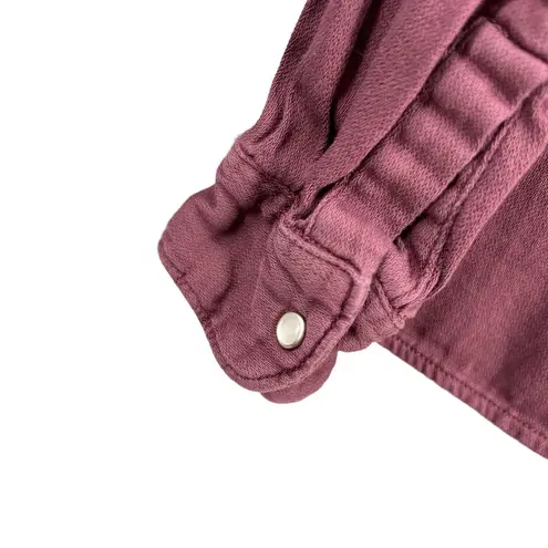 Ba&sh Bridget Lady Shirt Prune Button-Up Pearl Snap Western Cotton Shirt US 6