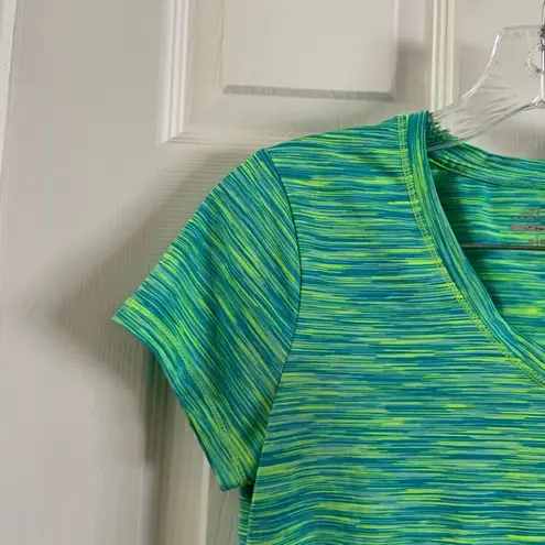 Bcg Green/Blue V Neck Short Sleeve Active Tee Small