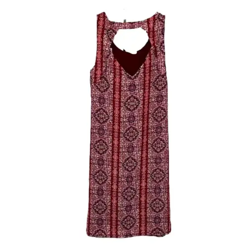 NWT xs red dress bohemian pattern sleeveless open back versatile lined
