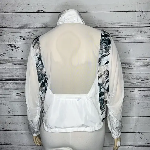Zyia NWT Size XL White - Marble Print Packable Mesh Jacket & Shoulder Bag