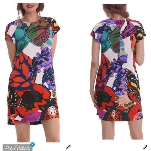 Desigual Butterfly Print Shift Dress