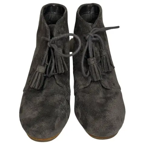 Dr. Scholls Dakota Lace-up Stacked Heel Wedge Bootie with Tassels Size 7.5