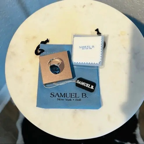 Samuel B. Sterling Silver Bezel Set Abalone Balinese Oval Ring, Sizes 6, NWT