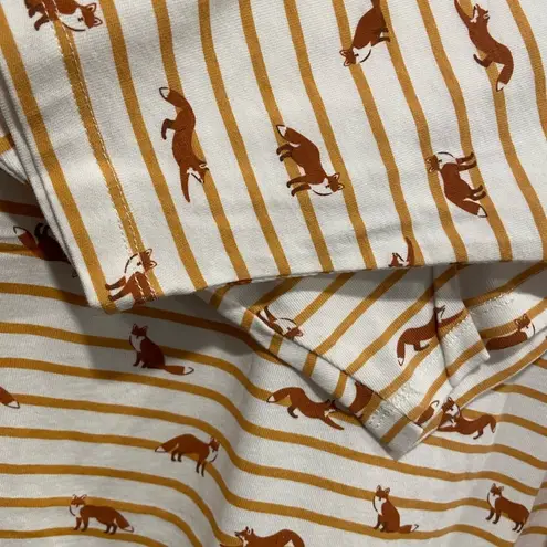 NWOT Serengeti Size 2X Mustard Stripe Red Fox Long Sleeve Crew Neck Tee Shirt Gold