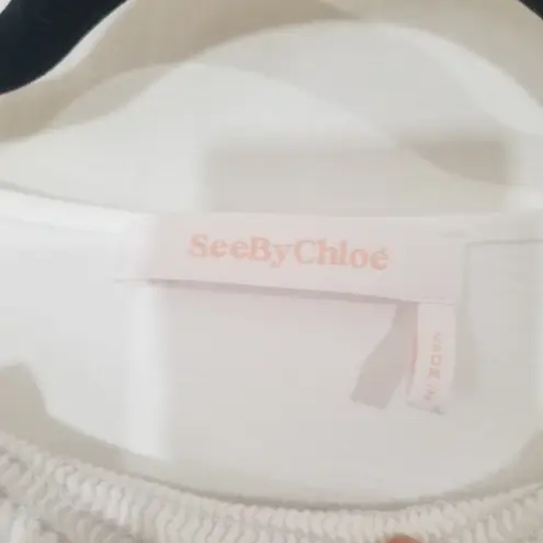 See By Chloe Smocked Ruffle Tee