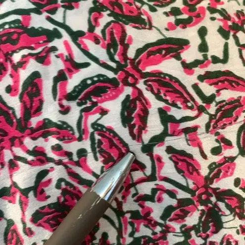 Natalie Martin Silk 3/4 Sleeve Tunic Blouse Top Pink Floral Print Women’s Small