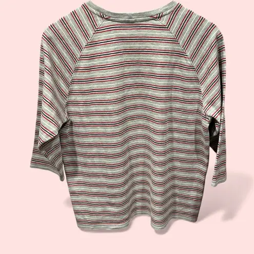 Source Unknown Cute Classic gym gray varsity stripe medium weight top vintage? 90s