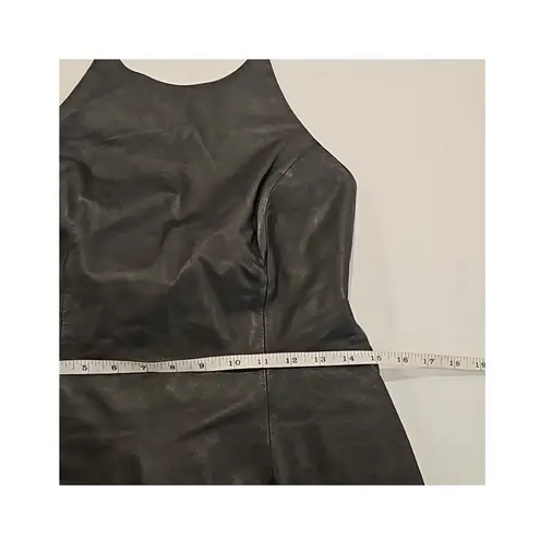 New! Black Leather Halter Lace Up Back Mini Dress Shape FX Newport News, 10