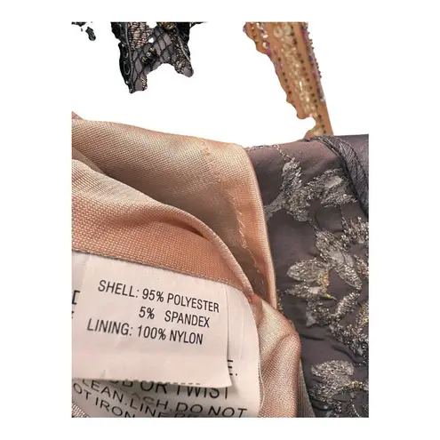 Mandalay Plunge Sequin Embellished Sleeveless Fringe Mini Dress Size 6 NEW Gray