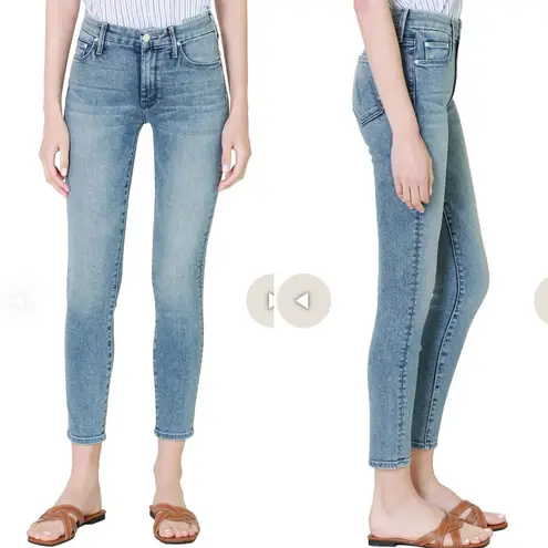 MOTHER Denim The Looker Ankle Fray Skinny Cigarette Jeans Twice Shy Light Wash Blue Size 30