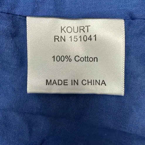 Kourt Sz Small Blue Paisley Print Luke Dress Tiered Mini Skirt Smock Waist/Neck