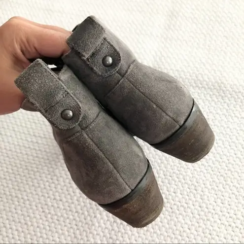 Sole Society Grey Suede Vixen Ankle Low Heel Boots 6