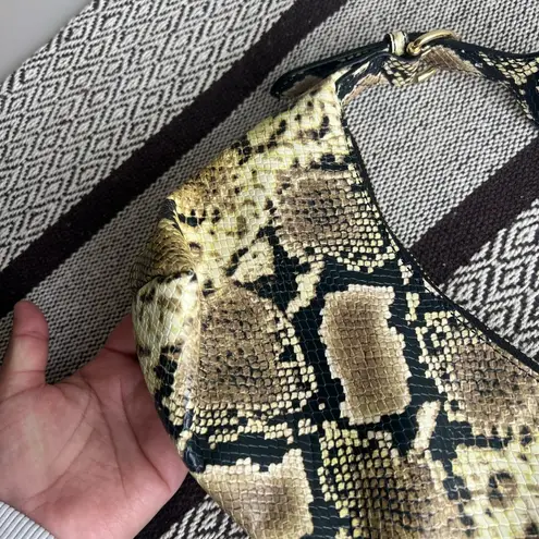 By Far Mara Leather Snakeskin Python Snake Print Shoulder Bag