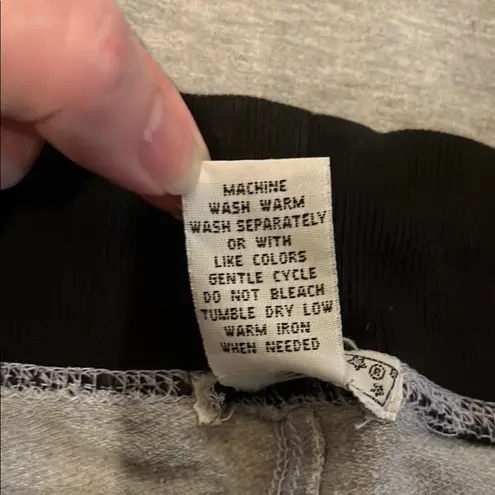 Gray and Black Star Track Pants with Adjustable Waistband Size L