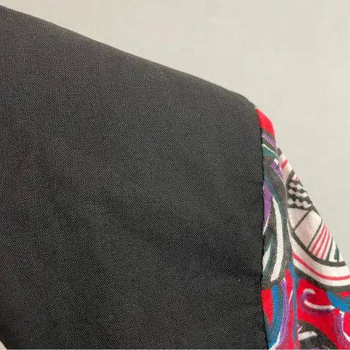 Vintage Western Shirt Women Southwestern Print Red Black Medium Cowgirl 1990s