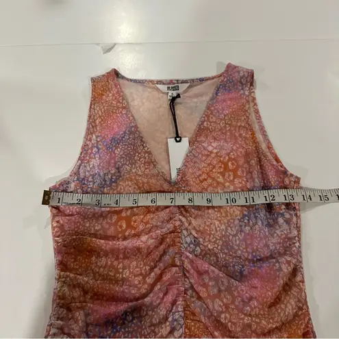 BB Dakota by Steve Madden Keep Me Wild Sleeveless Ruched Bodycon Dress Size S Orange