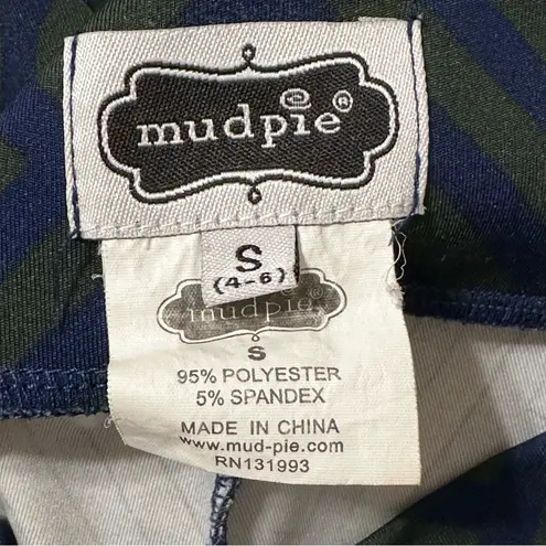 Mud Pie Ankle Pants Sz Small (4-6) Blue & Green Pull On Mid Rise Leggings