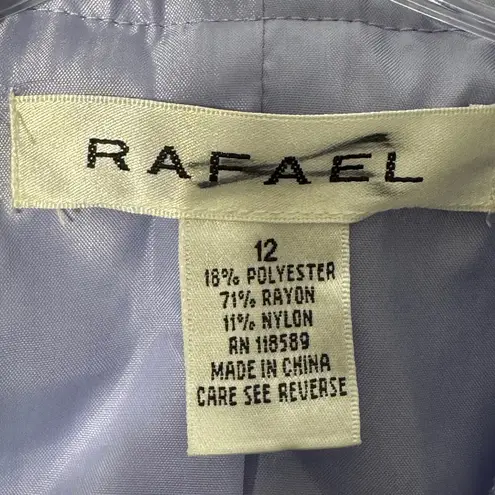 RAFAEL Sheen Light Lavender Long Sleeve Lined Ruffle Women Jacket Sz 12 Purple