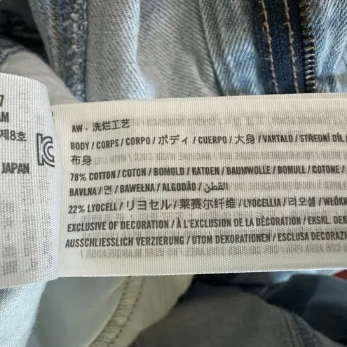 Abercrombie & Fitch  90s‎ Relaxed Cinched Waist Blue Denim Jumpsuit Sz XL - Image 7