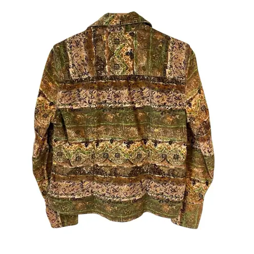 Christopher & Banks Shirt Jacket Womens Size Small Brown Green Long Sleeve Snap