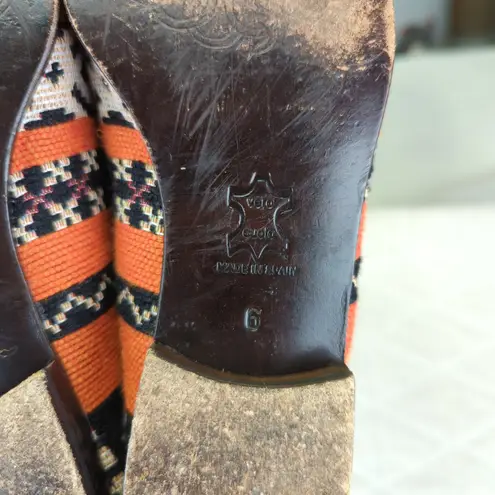 Cobra Society Najet Tapestry Loafers 6 Kilim Wool Embroidered Slip On Flats Shoe Orange