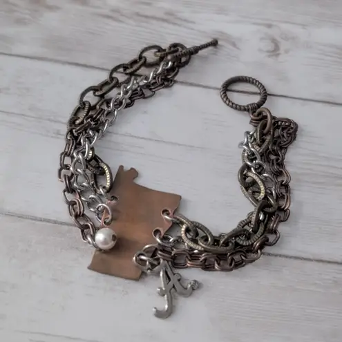 Roll Tide Alabama Mixed Metal Bracelet Bangle
