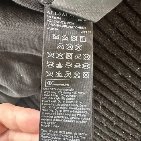 All Saints Black Teddy Jacket with High Collar