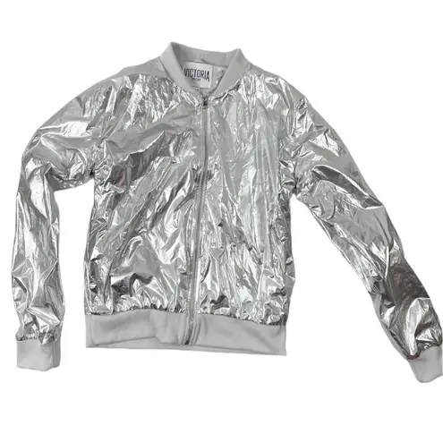 Victoria's Secret VS Metallic Silver Bomber Jacket