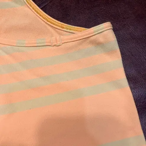 Lululemon Cool Racerback Tank Ocean Stripe Mellow Lemon Yellow Womens 10 Active