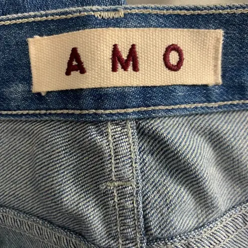 Amo Denim Tomboy Crop Jeans Happy Camper Medium Wash Blue Size 26 Blue