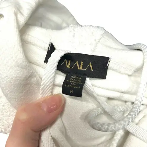 Alala Hoodie Sweatshirt Pullover Lace-Up Athletic Terry Knit White Size Medium