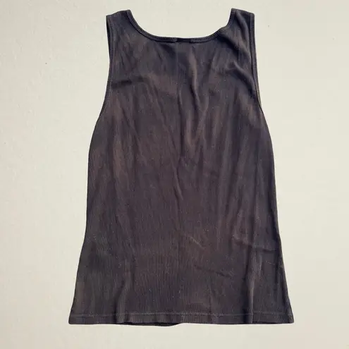 Vtg Y2K Lady Luck black rhinestone studded tank top card suits gambling Vegas Size XL