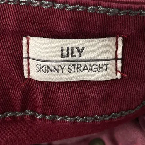 Ruby Level 99 Lily Skinny Straight Leg Jeans Red Size 30