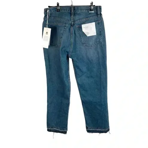 Boyish  Medium Wash The Quincy Split Cropped Straight Leg Jean